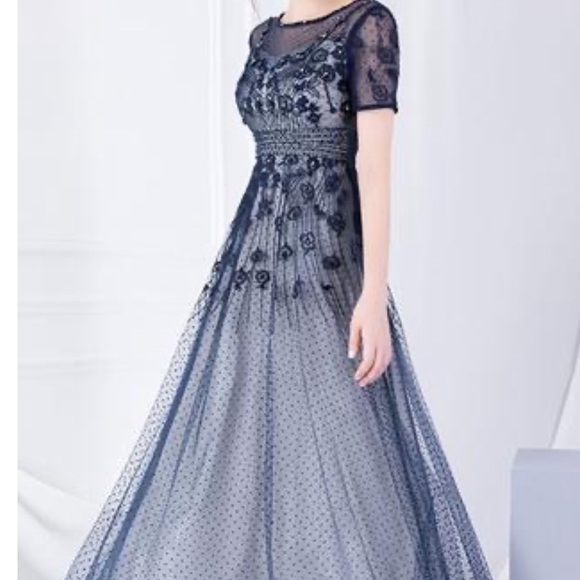 Vicky and Lucas Embroidered A-line lace Dress - Picture 2 of 3